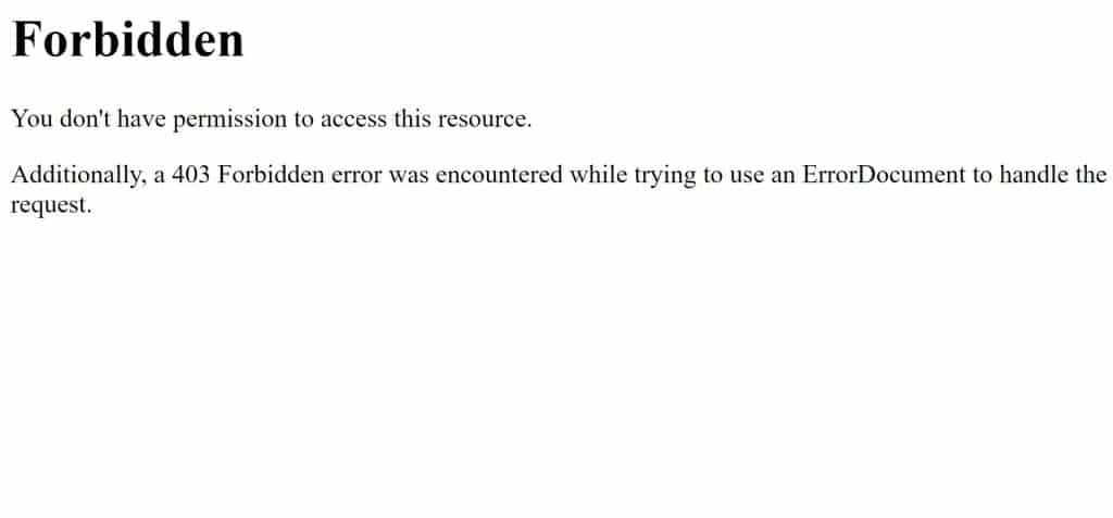 The 403 Forbidden error