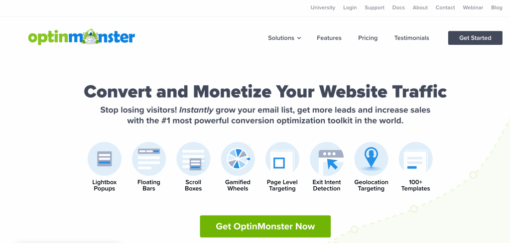 The OptinMonster homepage. 