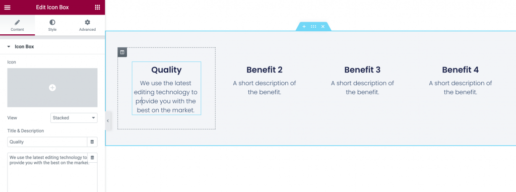 Listing benefits of your product