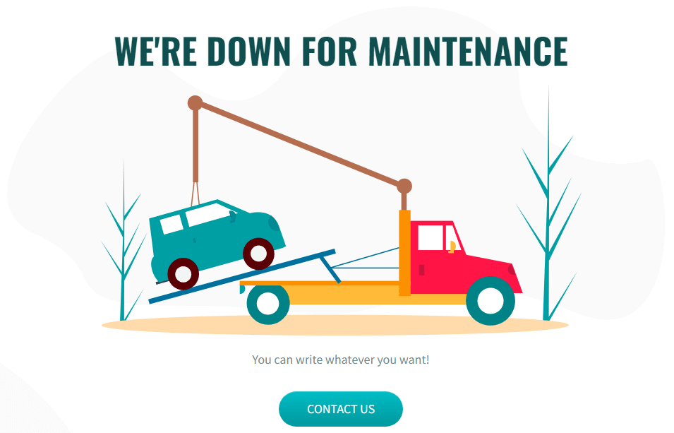 Custom maintenance page by SeedProd