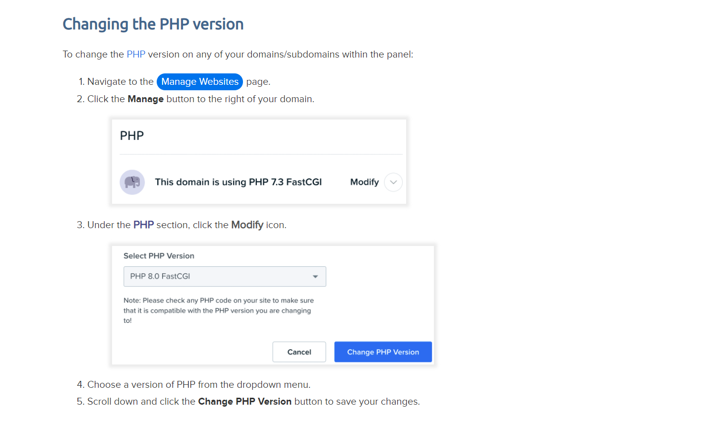 Changing PHP in DreamHost.