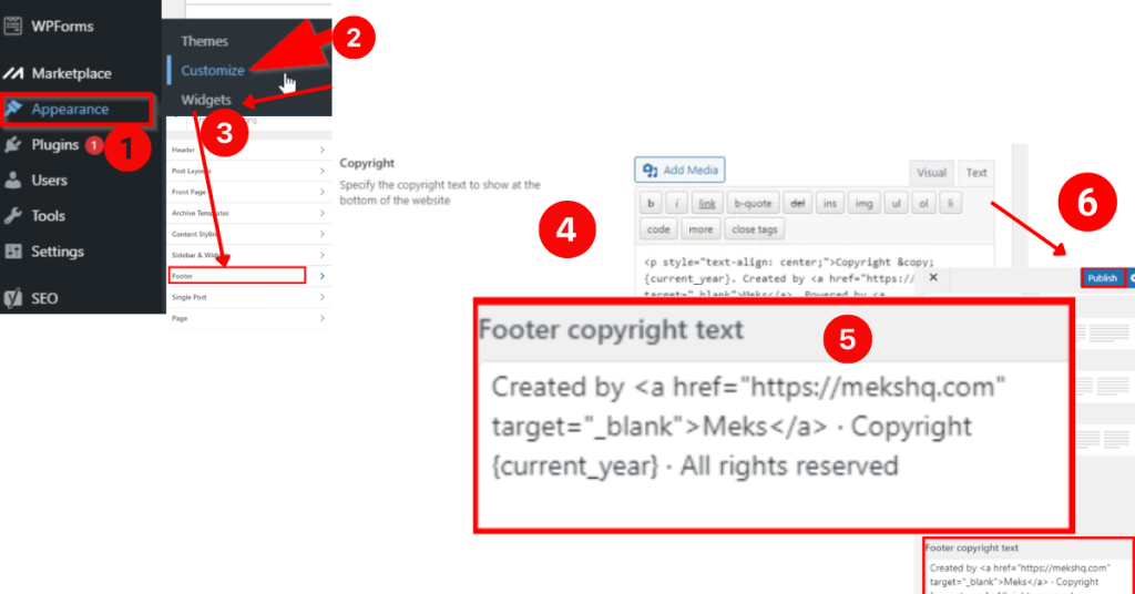 Change the Copyright Footer in WordPress
