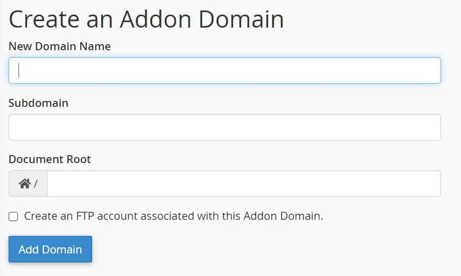 Creating an Addon Domain
