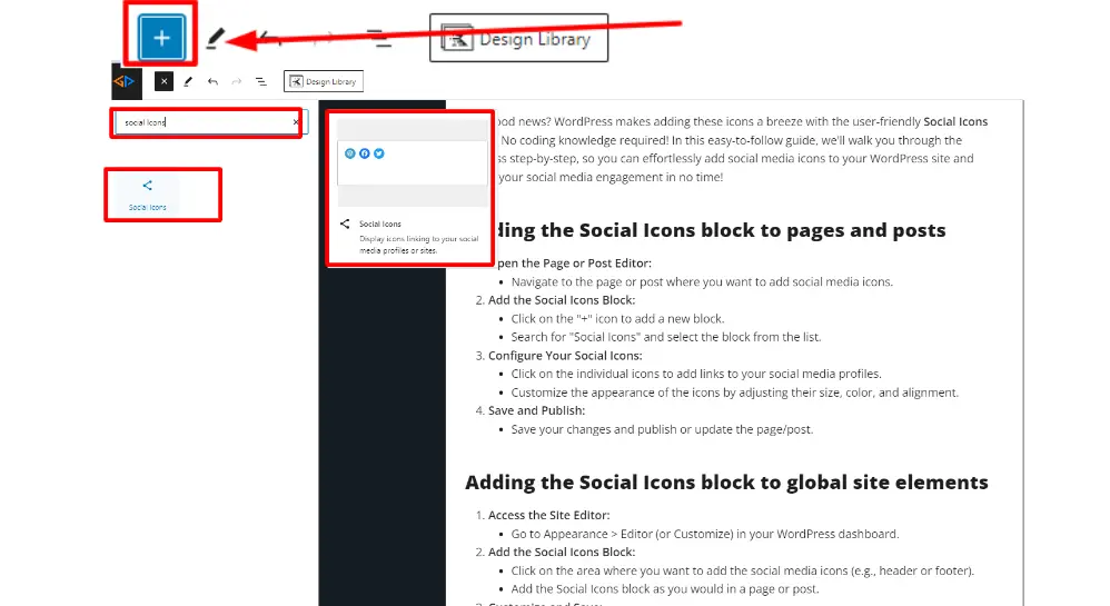 How To Add Social Icons Block