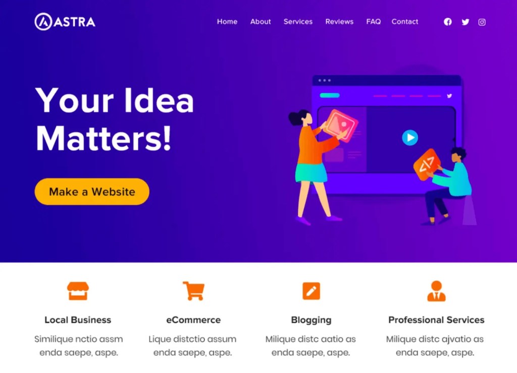 The WordPress Astra theme.