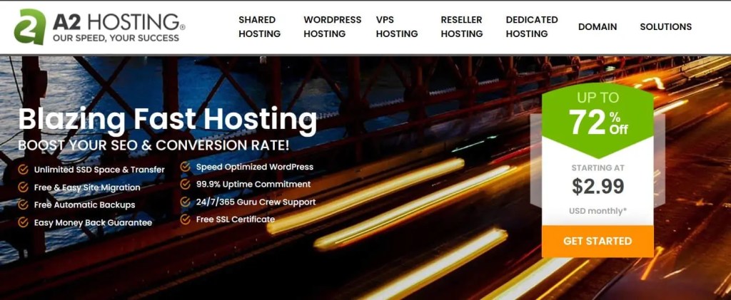 A2 Hosting offers web hosting for multiple sites. 