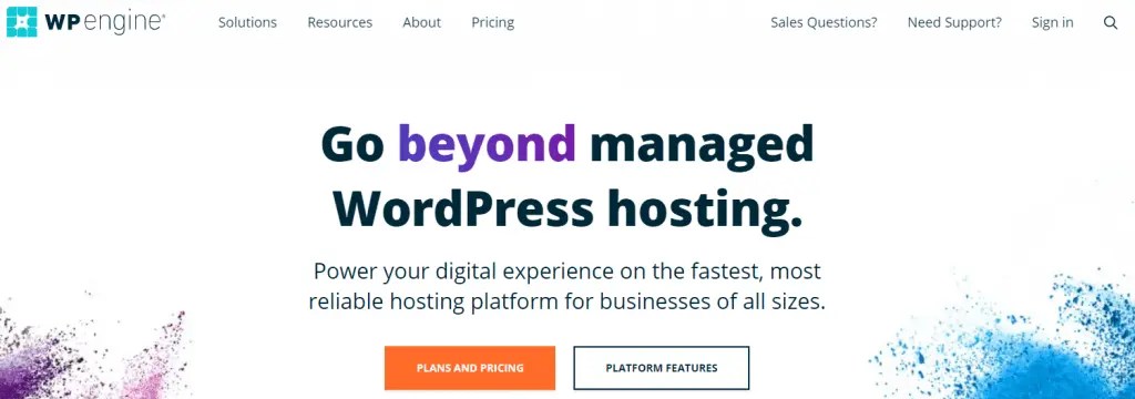 WP Engine Managed WordPress hosting.
