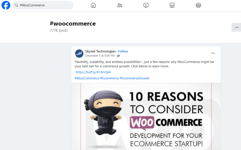 Woocommerce Facebook Hashtags