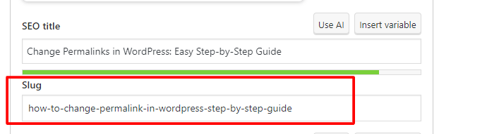 Change Permalink in WordPress