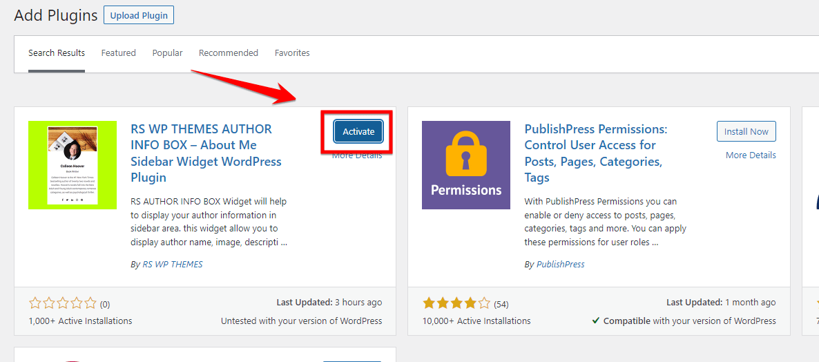 Activating The Rs Author Info Box Plugin