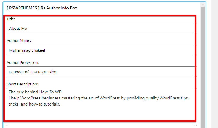 Adding Personal Details In Fields