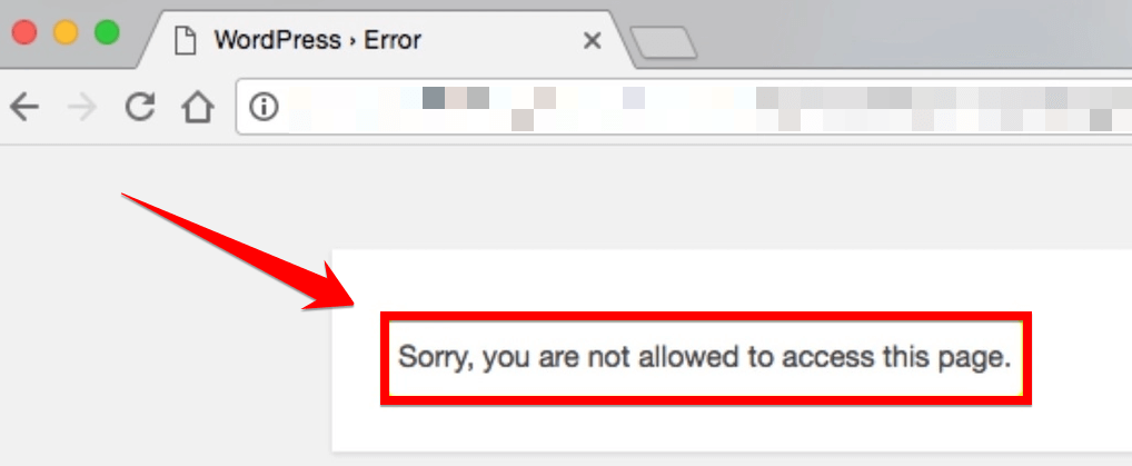 Sorry, You Are Not Allowed To Access This Page Error In WordPress