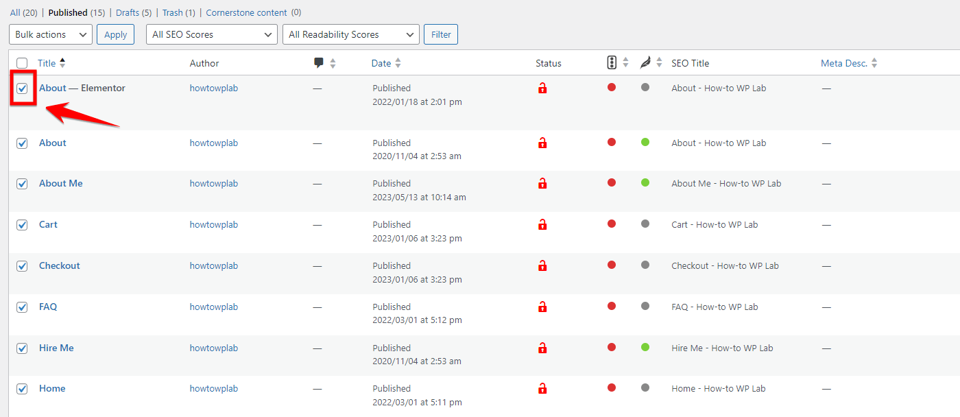 Selecting The Multiple Pages