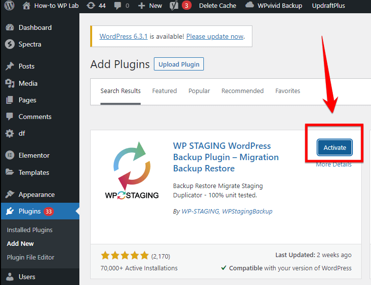 Wp Staging Plugin Option