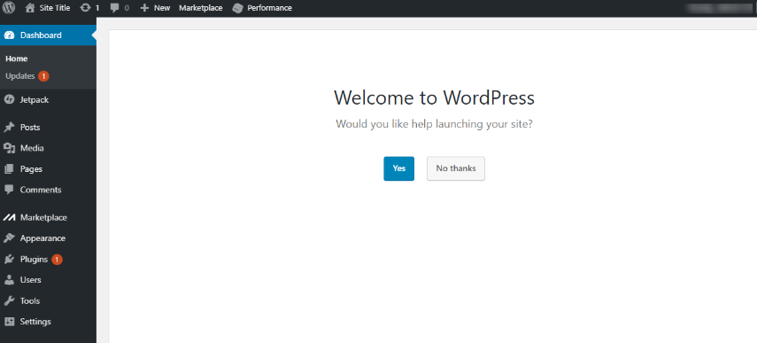 First Time WordPress Login