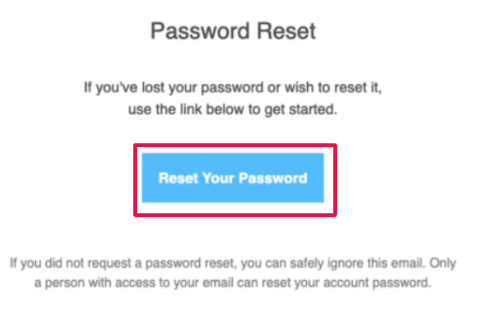 Password Reset Key Error