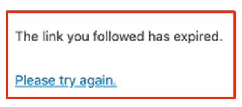 The Link You Followed Has Expired Error In WordPress: Quick Fix