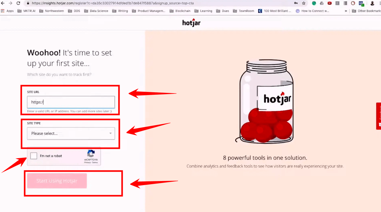 Push The Start Using Hotjar Button