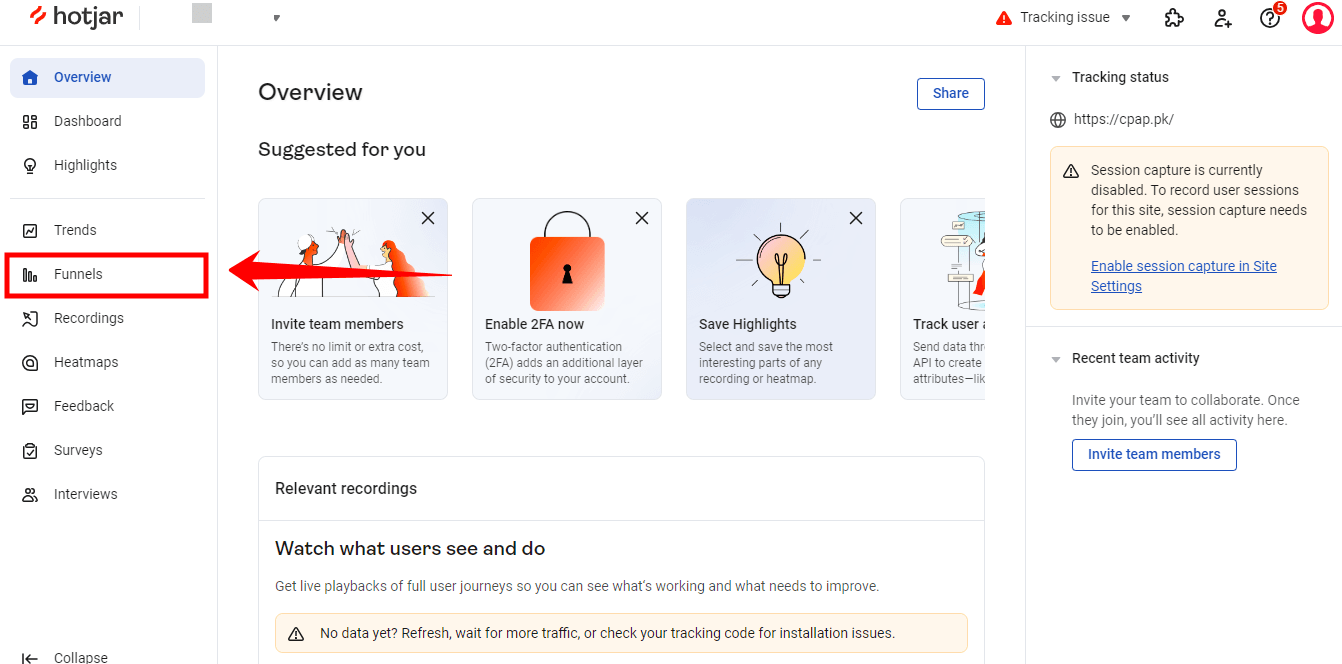 Funnels Feature Of Hotjar