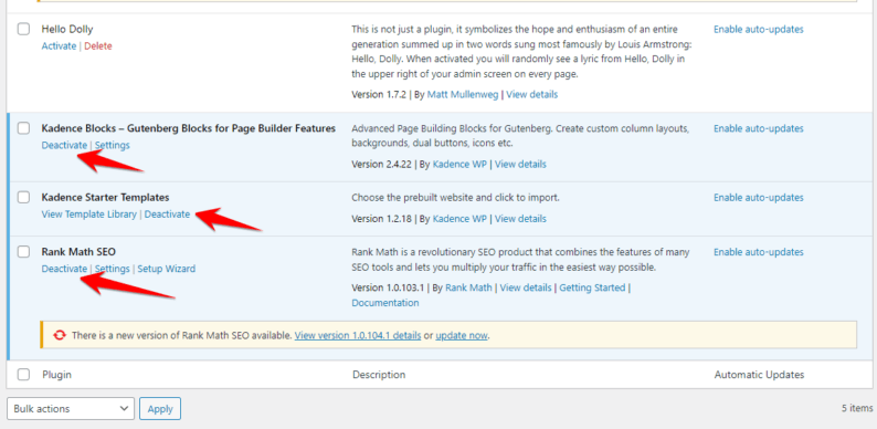 Way To Deactivate Plugin