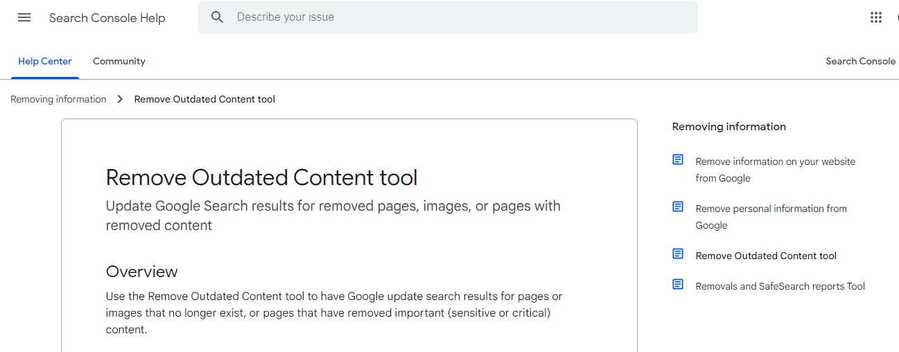 Outdated Content Removal Tool