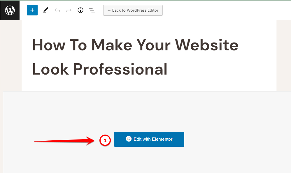 Edit With Elementor Option