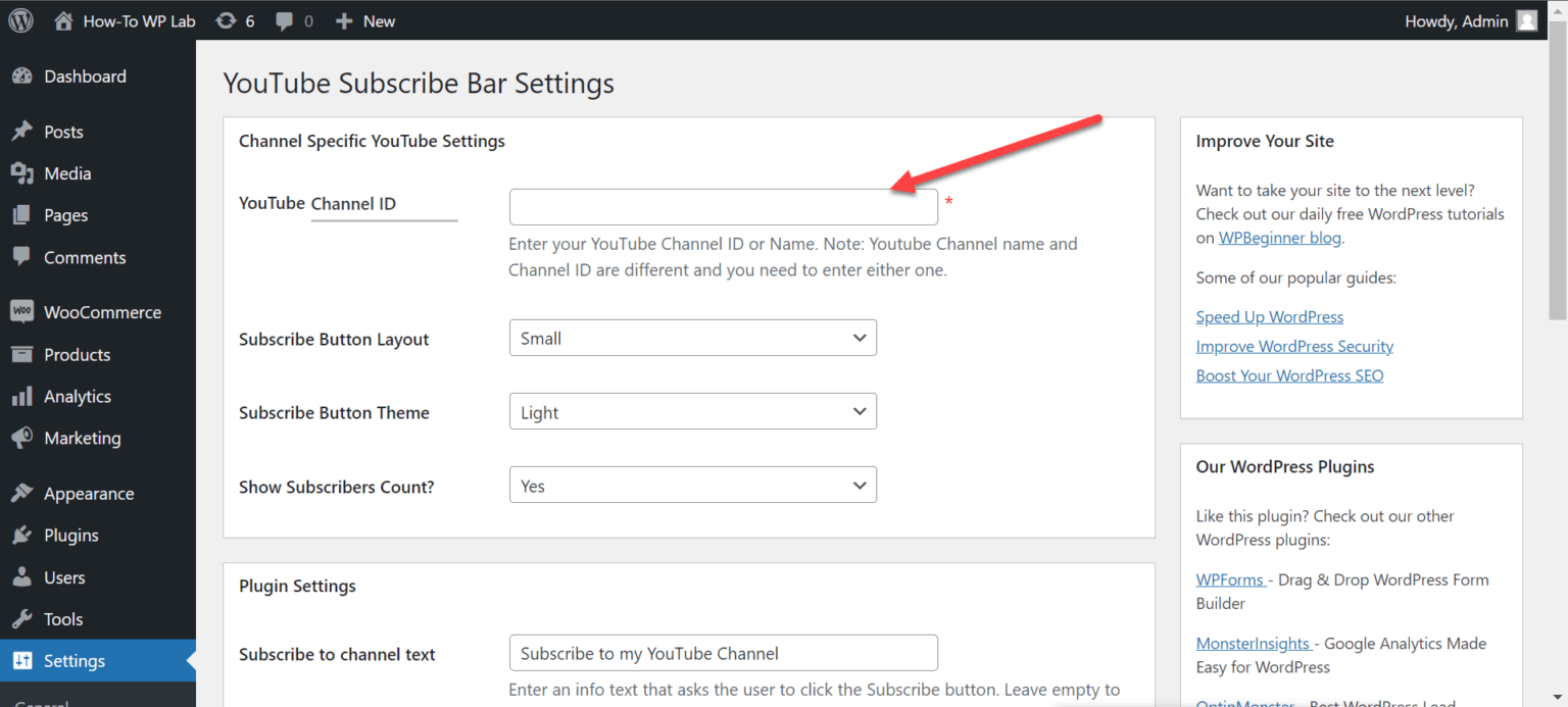 How to Add YouTube Subscribe Button in WordPress