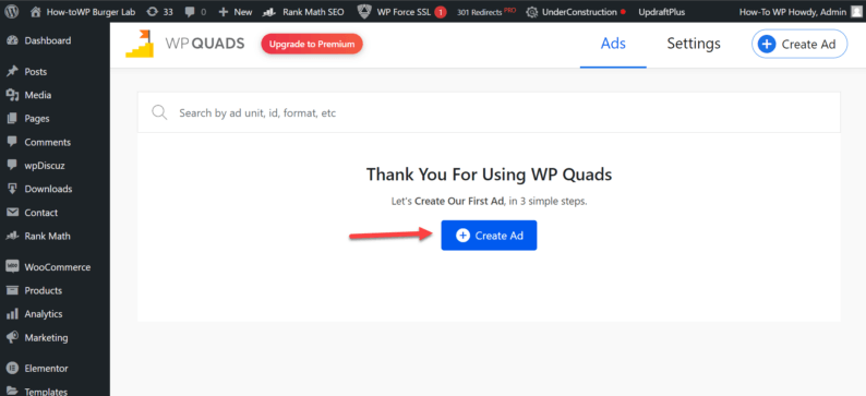 Click The &Quot;Create Ad&Quot; Button