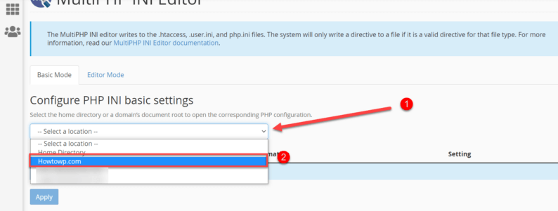 Select The Directory Of The Website