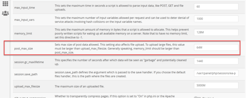Search For The Post_Max_Size