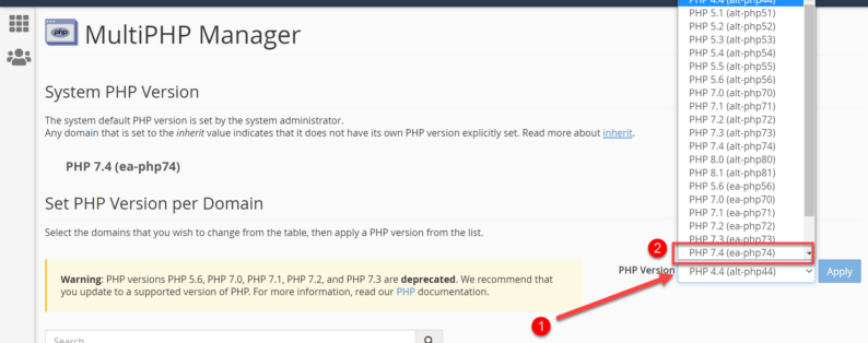 Click The Drop-Down Menu And Select The Version For The Website