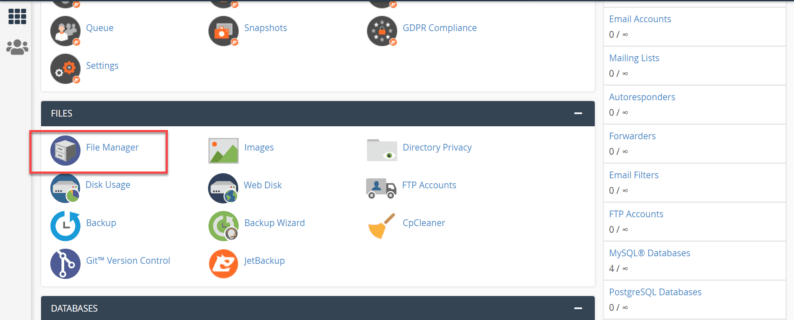Go To &Quot;File Manager&Quot; Option