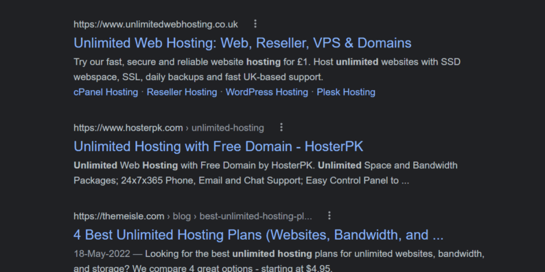 Unlimited Plans Offered By Hosting Services