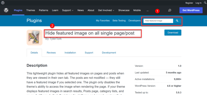 Search The Plugin On WordPress.org