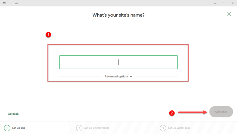 Enter The Title For The Site