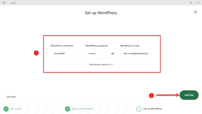 Create A Username &Amp; Password And Click The &Quot;Add Site&Quot; Button
