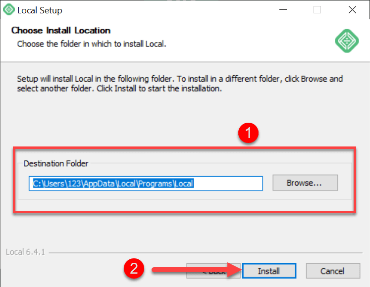 Select The Destination And Click The &Quot;Install&Quot; Button