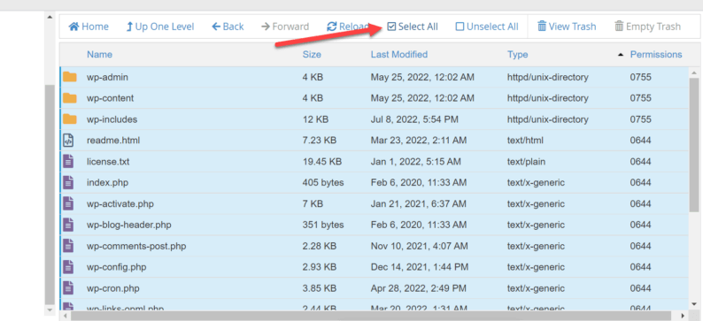Select All The Files By Clicking The Checkbox
