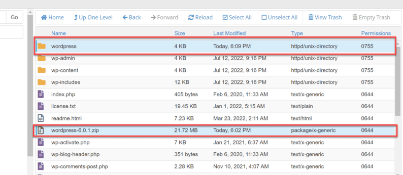Select The Empty Folder And The Zip File