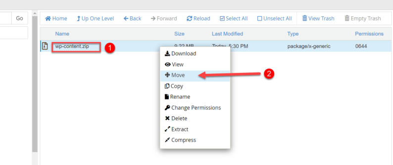 Move The Previously Zip File Back To The &Quot;Public_Html&Quot; Folder