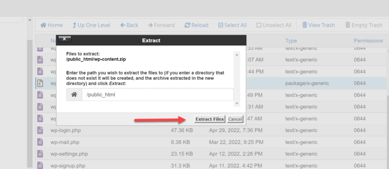 Click The &Quot;Extract Files&Quot; Button
