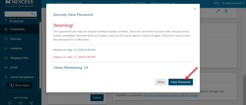Click The Small Eye Icon And Click The &Quot;View Password&Quot; Button