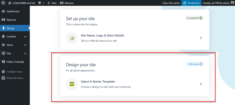 Click The &Quot;Select A Starter Template&Quot; Option