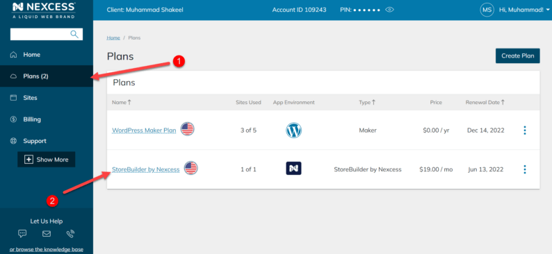 Go To The &Quot;Pans&Quot; Section And Click On The &Quot;Builder By Nexcess&Quot; Option