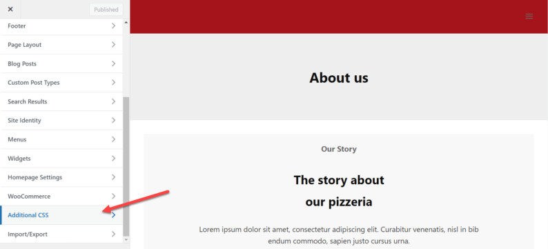 Click On &Quot;Additional Css&Quot;