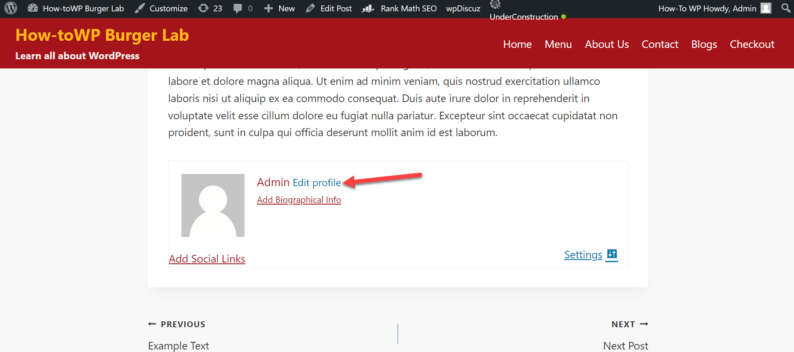 This Is How You Create An Author Box For Guest Bloggers. Click The &Quot;Edit Profile&Quot; Option.