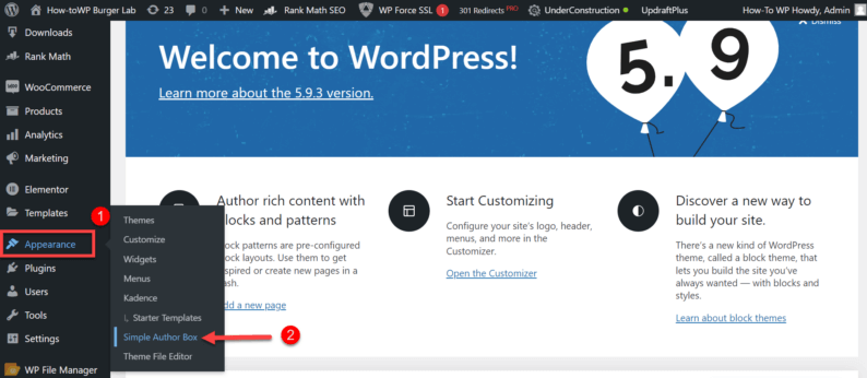 Go To The &Quot;Appearance&Quot; And Click The &Quot;Simple Author Box&Quot; Option.