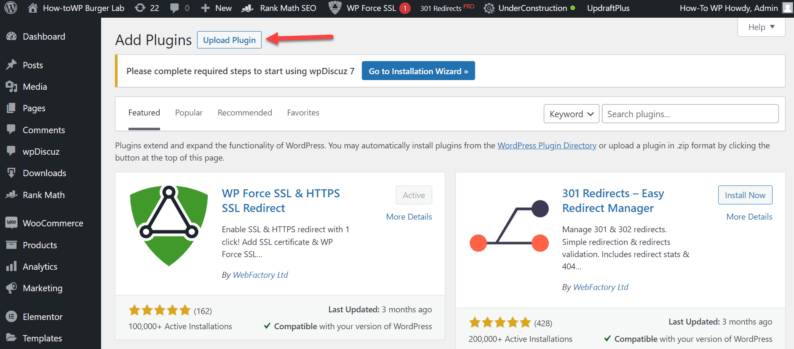 Click On The &Quot;Upload Plugin&Quot; Button.