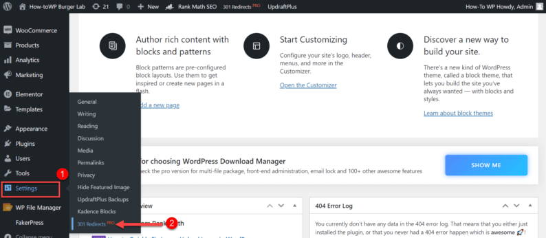 Go To &Quot;Settings&Quot; And Click &Quot;301 Redirects Pro.&Quot;