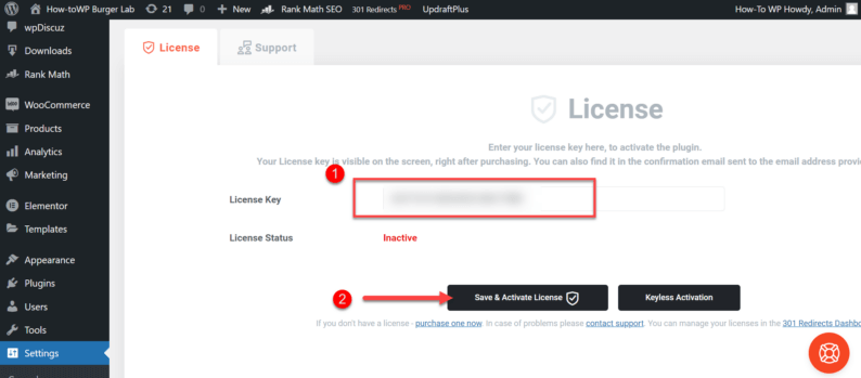 Paste The &Quot;License Key&Quot; And Click &Quot;Save &Amp; Activate License.&Quot;